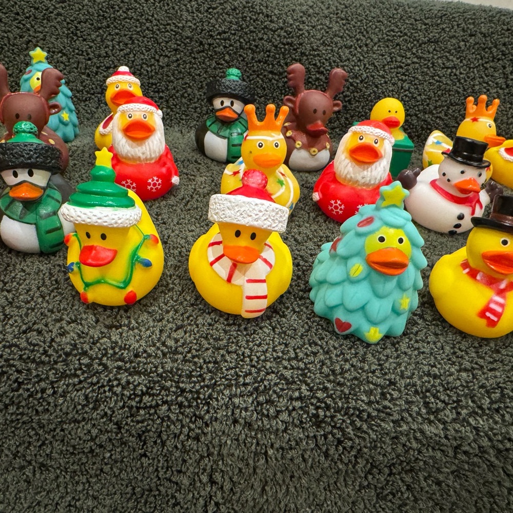 Festive Rubber Ducks - Lot of 35 Christmas Holiday Theme